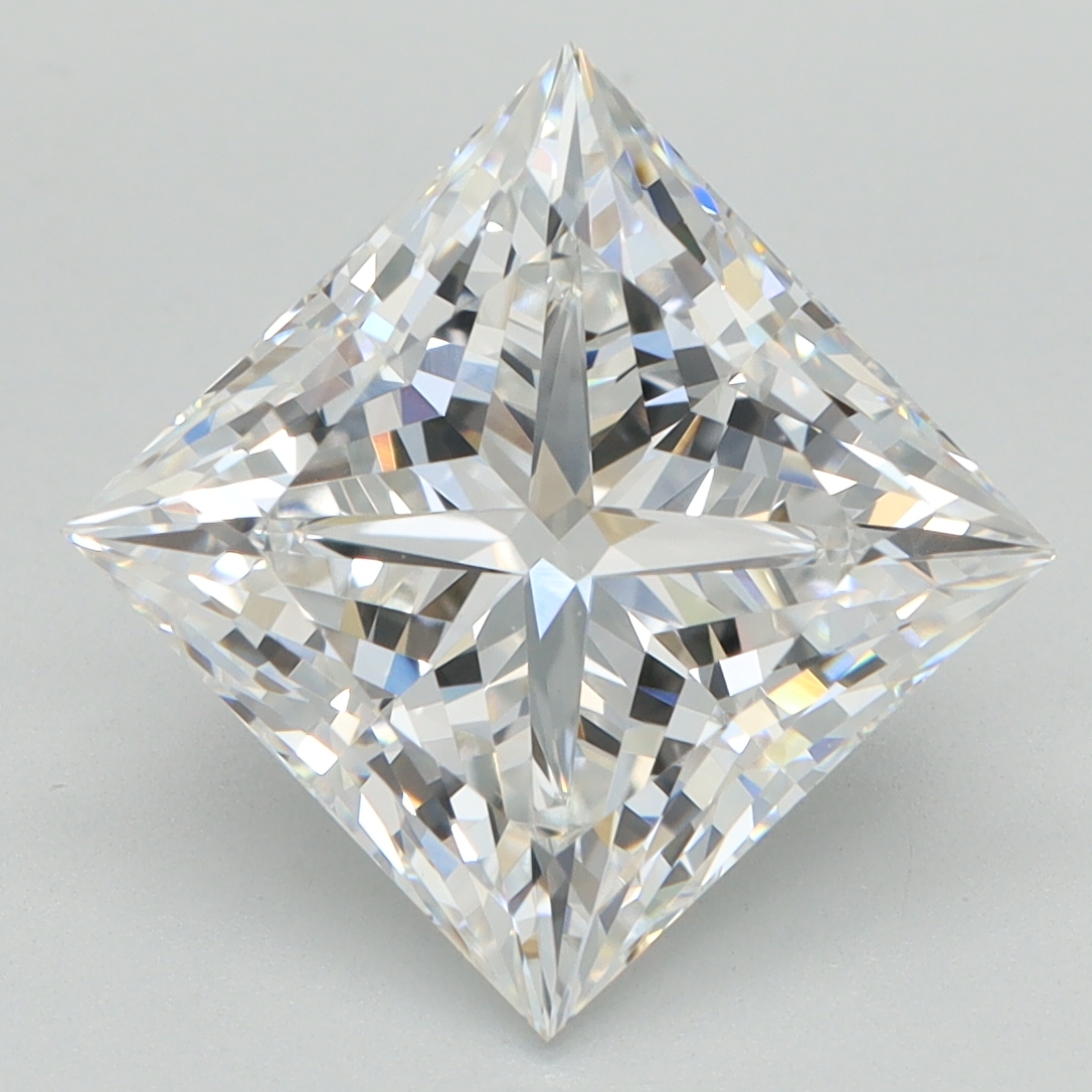 4.09ct Princess cut lab-grown diamond, E/VVS1, 8.70mm ID