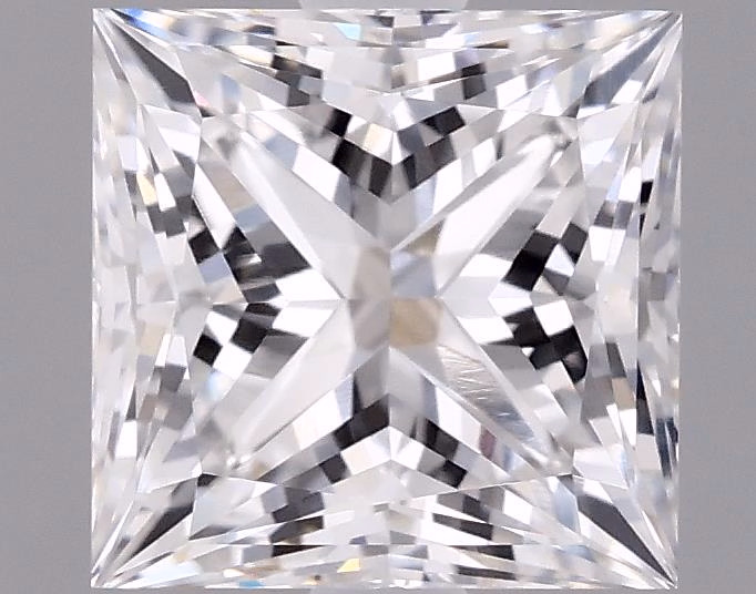 4.09ct lab-grown princess diamond, F/VVS2, 8.74 x 8.70 x 6.24 mm