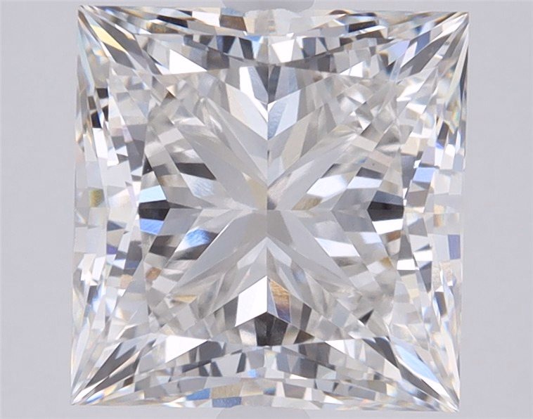 4.2ct lab-grown Princess diamond, E color, VVS1 clarity, 8.70mm ID