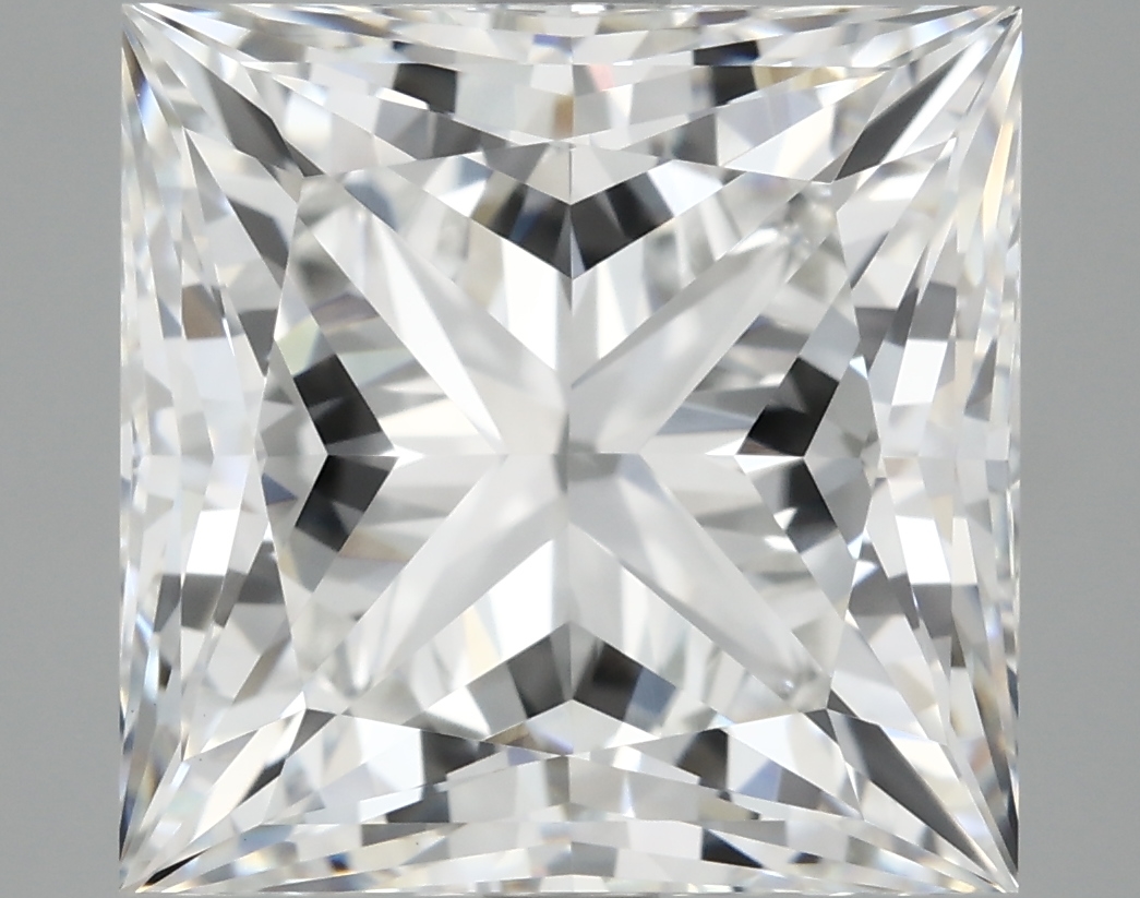 5.09ct lab-grown diamond Princess cut, D color, VVS2 clarity, 9.49 x 9.38 x 6.66 mm