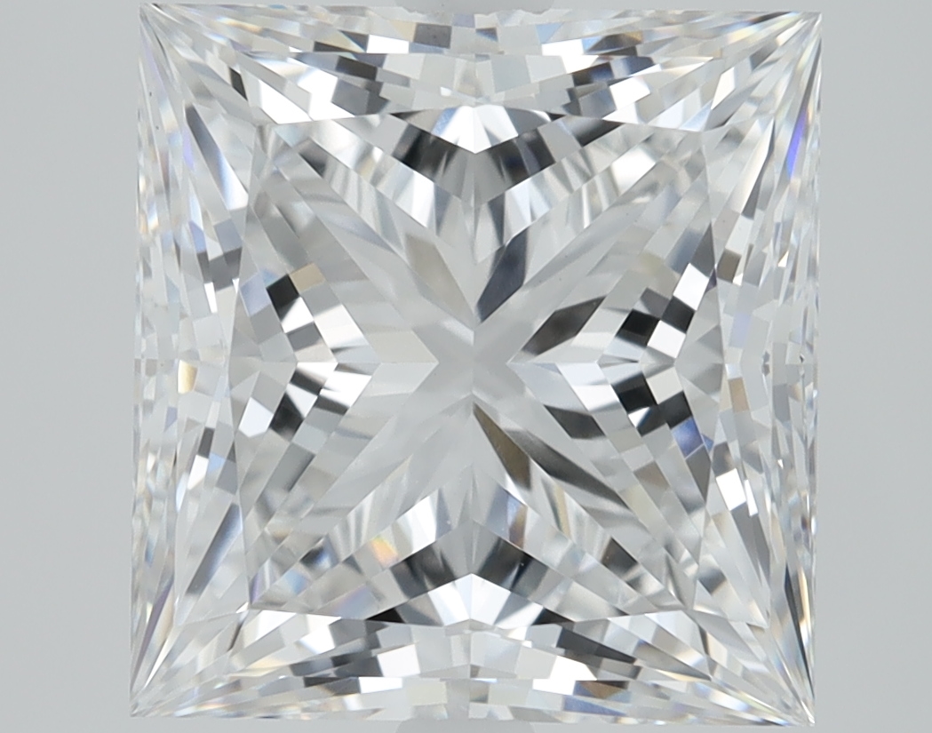 5.85ct Princess cut lab-grown diamond, E color, VVS1 clarity, 10.00mm ID