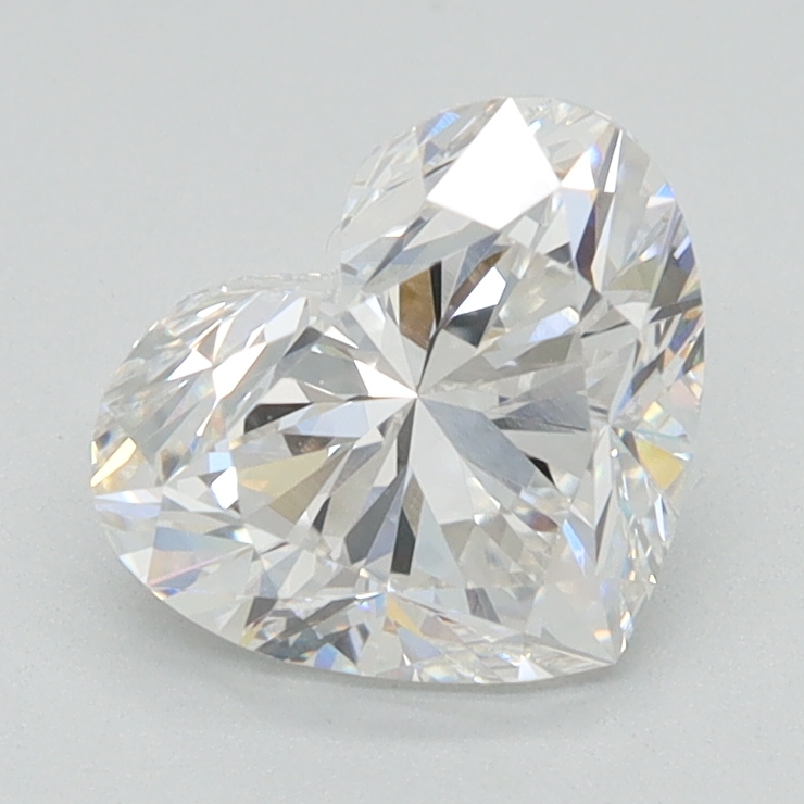 1.35ct Heart Cut Lab-Grown Diamond, F/VVS2, 6.35mm x 7.64mm x 4.64mm