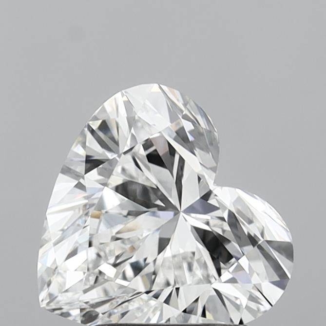 2.03ct heart-shaped lab-grown diamond, E color, VVS1 clarity, 8.20mm ID