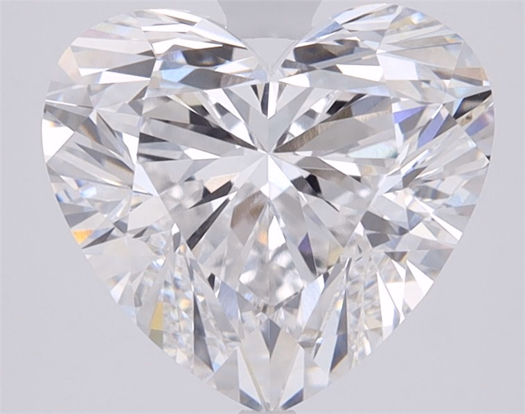 3.41ct lab-grown diamond, Heart cut, E/VVS2, 9.23mm ID