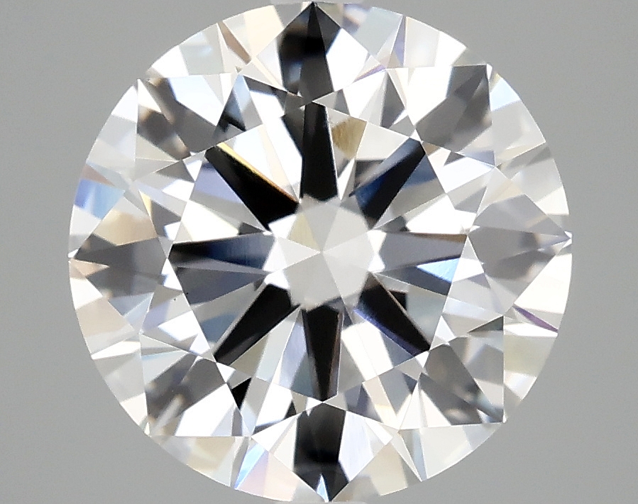 3.94ct round lab-grown diamond, F color, VS1 clarity, IGI certified.