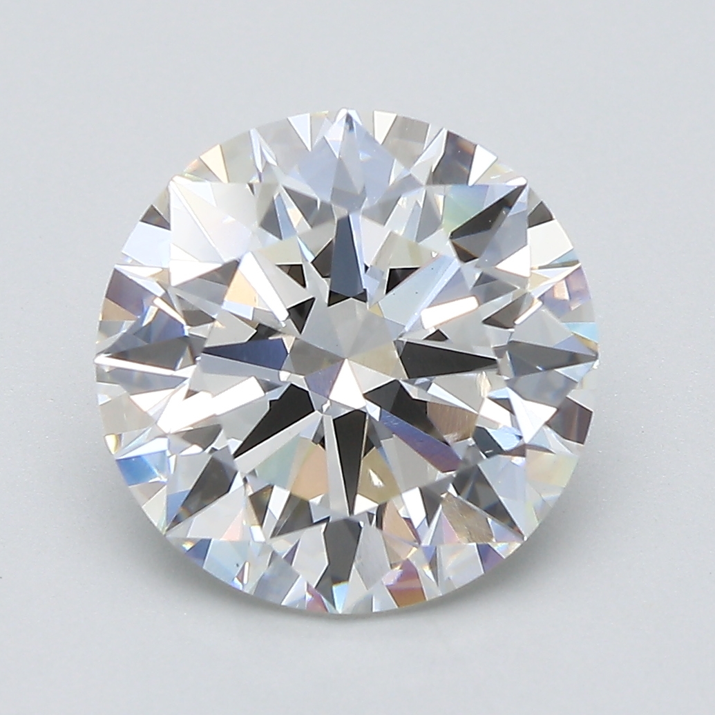 4.01ct round lab-grown diamond, F color, VS2 clarity, IGI certified.