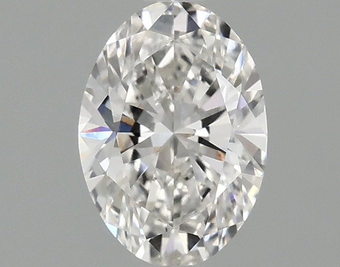 1 carat oval lab-grown diamond, F color, VVS2 clarity, IGI certified.