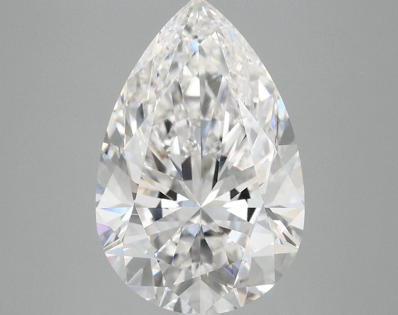 5.96 carat pear-cut lab-grown diamond, E color, VS1 clarity, 15.25mm length