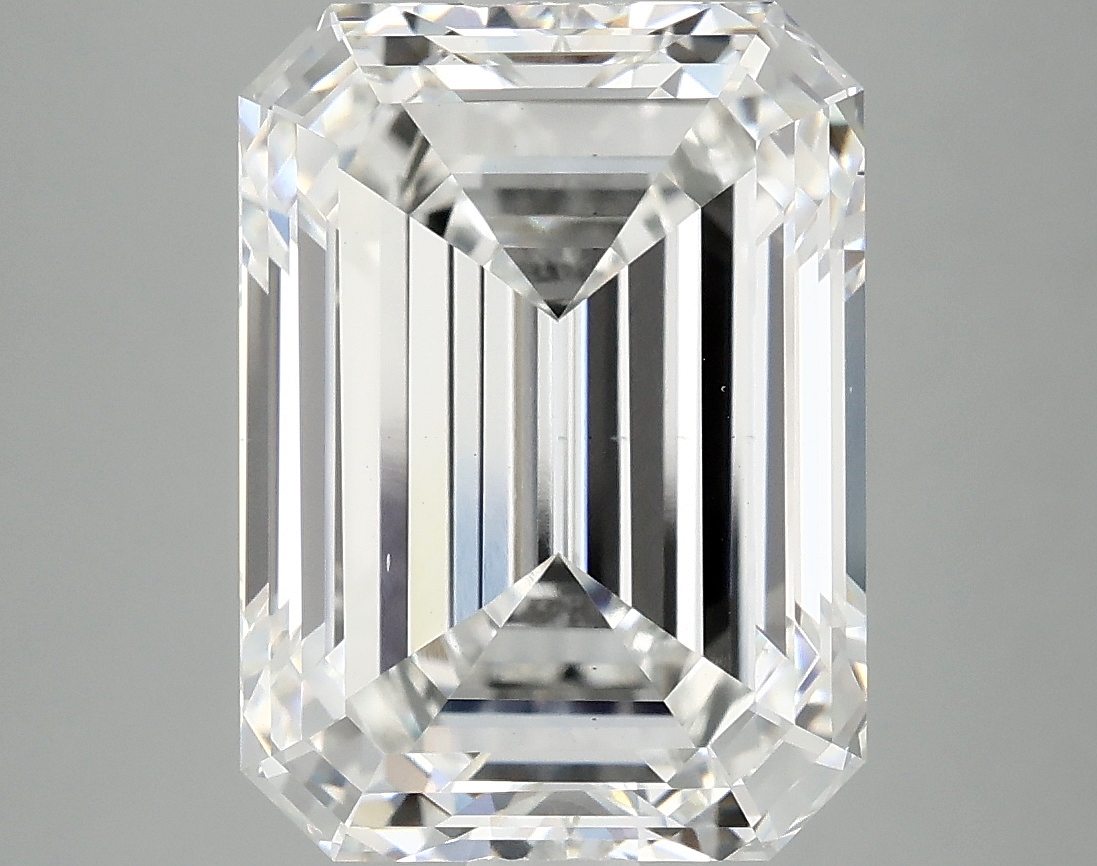 6.77ct lab-grown emerald diamond, F color, VS2 clarity, 12.68x9.25x6.01mm