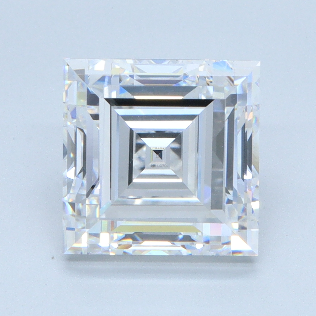 Lab-grown 3.32ct Asscher cut diamond, D/VVS2, 8.07mm ID