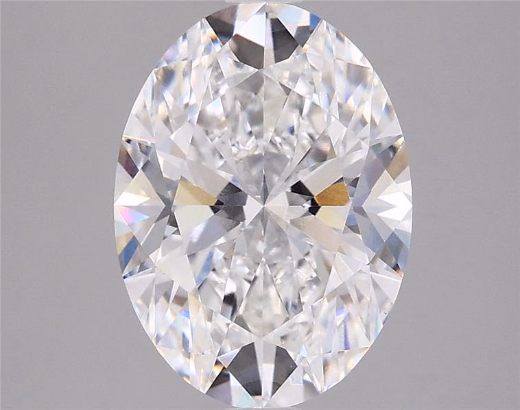 3.67ct oval lab-grown diamond, F/VS1, 12.54mm ID