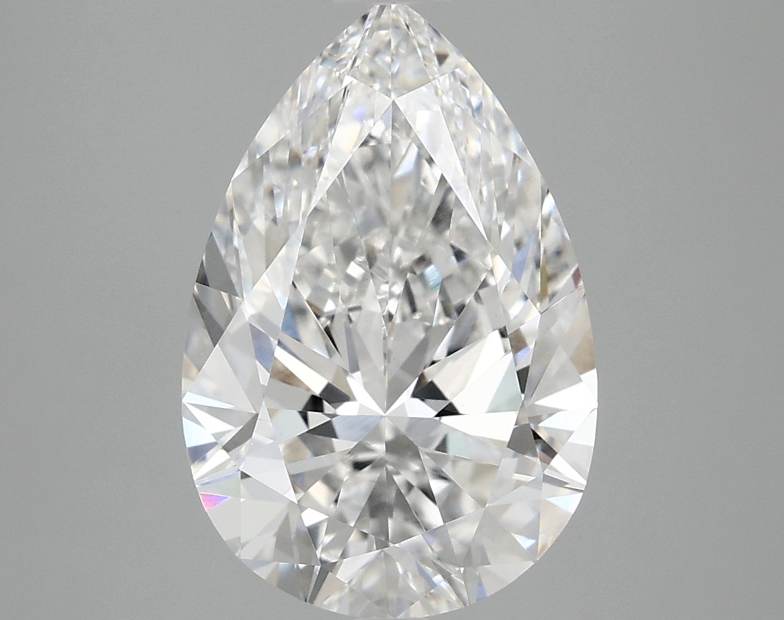 4ct Pear Cut Lab-Grown Diamond, D Color, VVS2 Clarity, 13.42mm ID