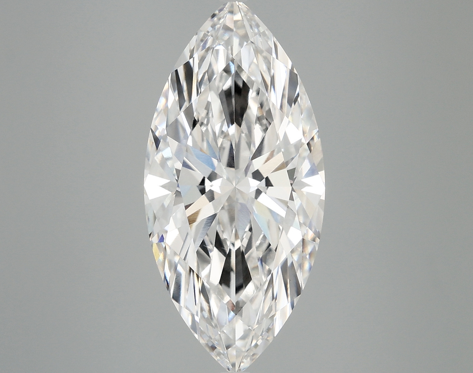 4.81ct lab-grown marquise diamond with E color, VVS2 clarity, 18.41 x 8.75 x 5.34mm measurements.