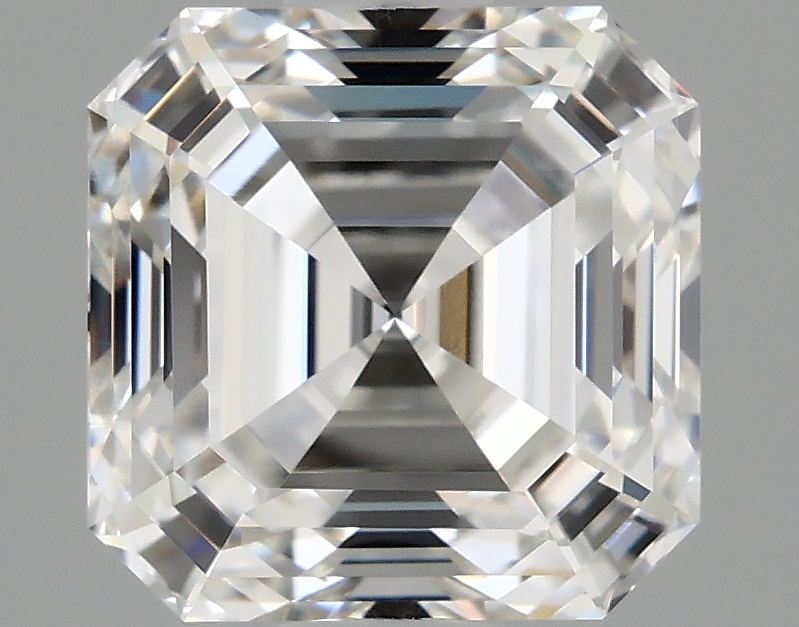 2.06ct lab-grown Asscher diamond, F color, VVS1 clarity, 6.94mm x 6.94mm x 4.75mm