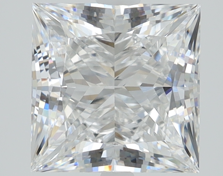 3.07ct Princess cut lab diamond, D color, VVS1 clarity, measurements 7.95mm x 7.93mm x 5.60mm