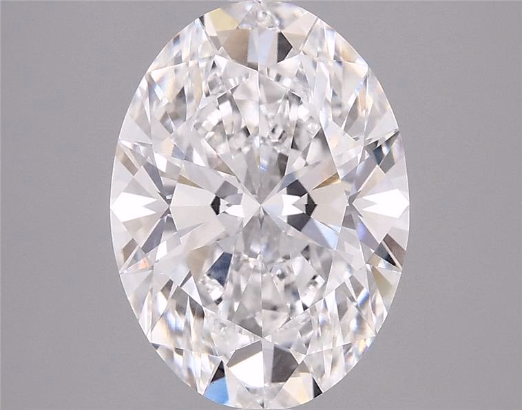 3.74ct oval lab-grown diamond, F color, VVS2 clarity, 12.63mm ID