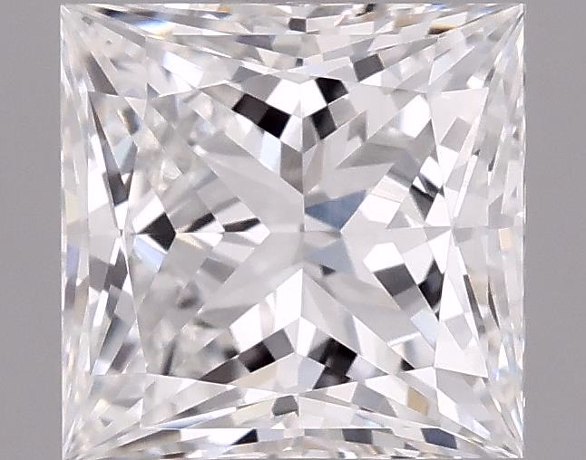 1.43ct Princess cut lab-grown diamond with F/VVS2 characteristics, measurements 6.12 X 6.03 X 4.37 mm.