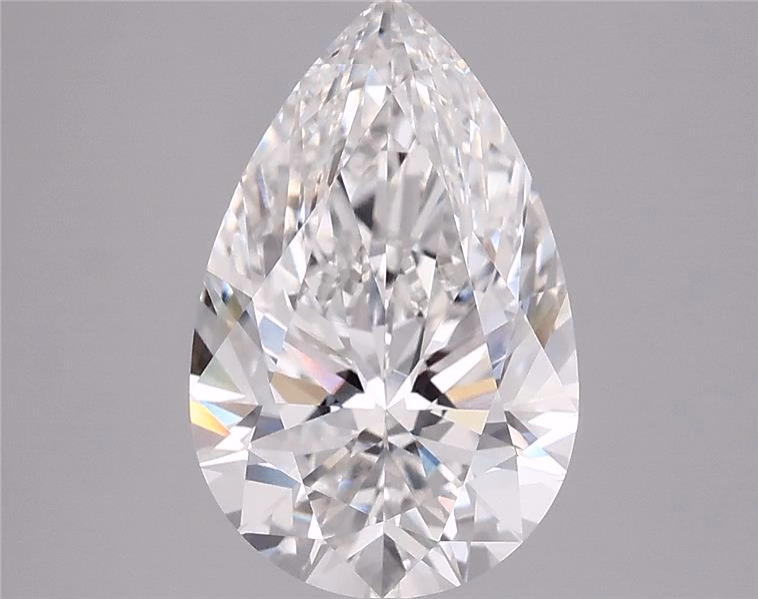 8.14ct pear cut lab diamond, E color, VVS2 clarity, 17.73mm ID