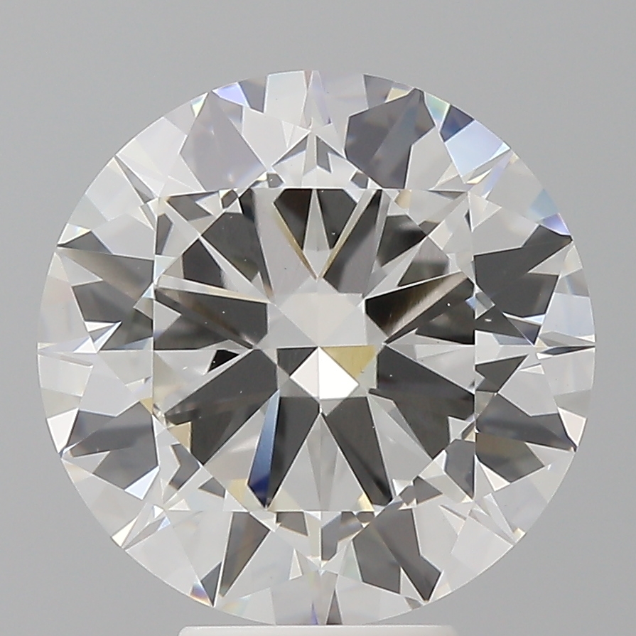 6.01ct round-cut lab-grown diamond, F color, VVS2 clarity, 11.86mm ID