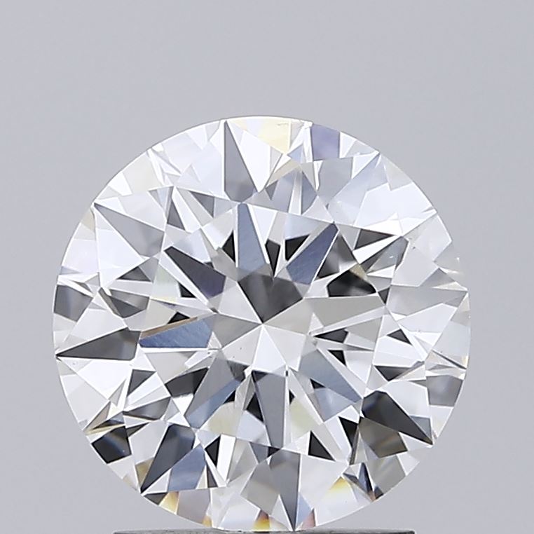 2.17ct round D/VS1 lab-grown diamond, 8.28mm, IGI certified.