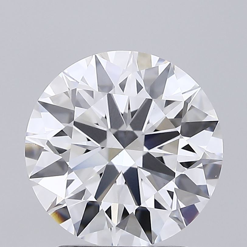 2.3ct round lab-grown diamond, D color, VS1 clarity, IGI certified.