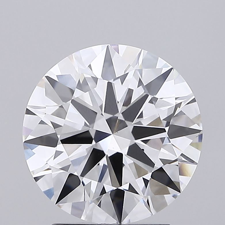2.59ct round D/VS1 lab-grown diamond, 8.82mm, IGI certified.