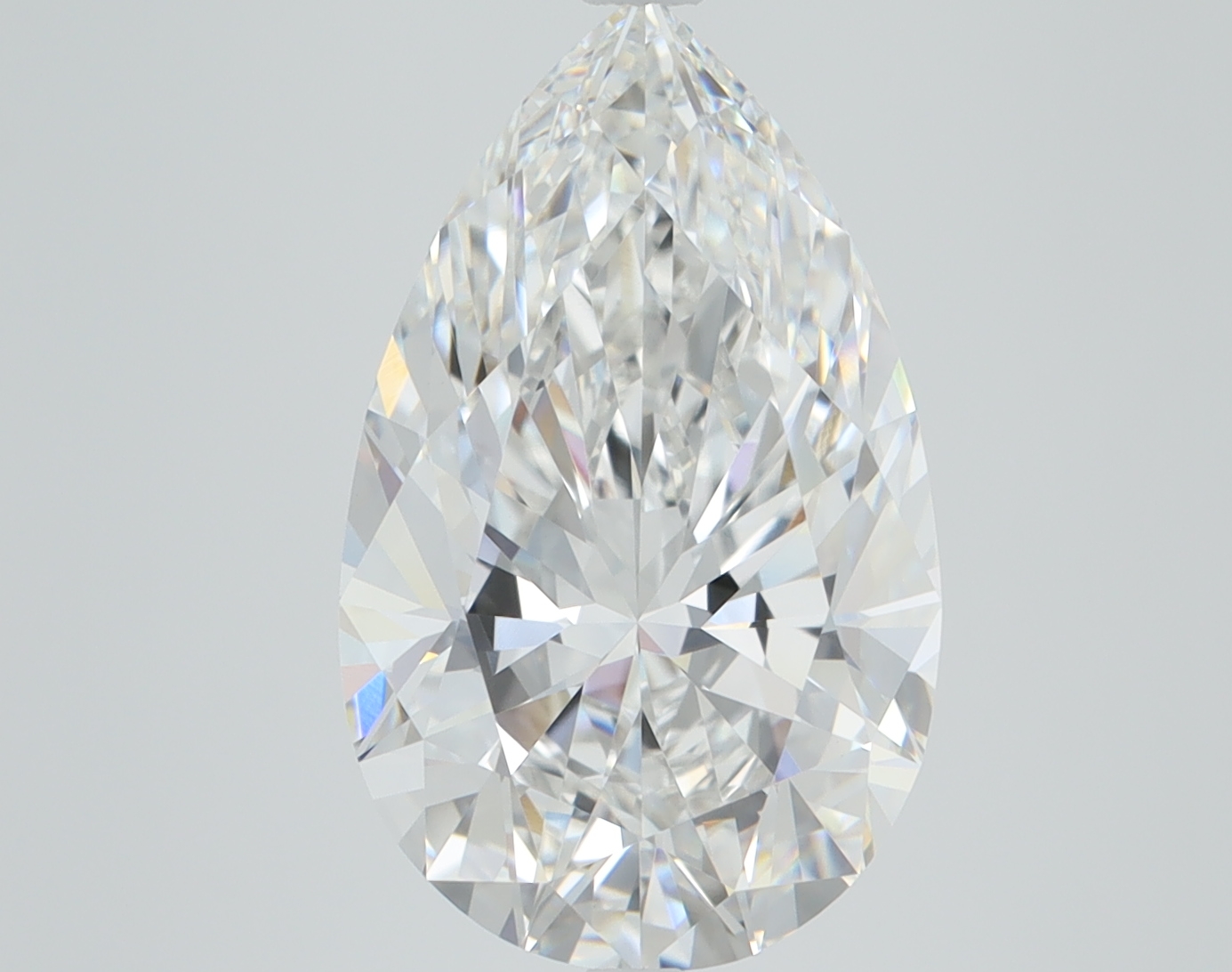 5.02ct lab-grown pear diamond, E color, VVS1 clarity, 15.19mm ID