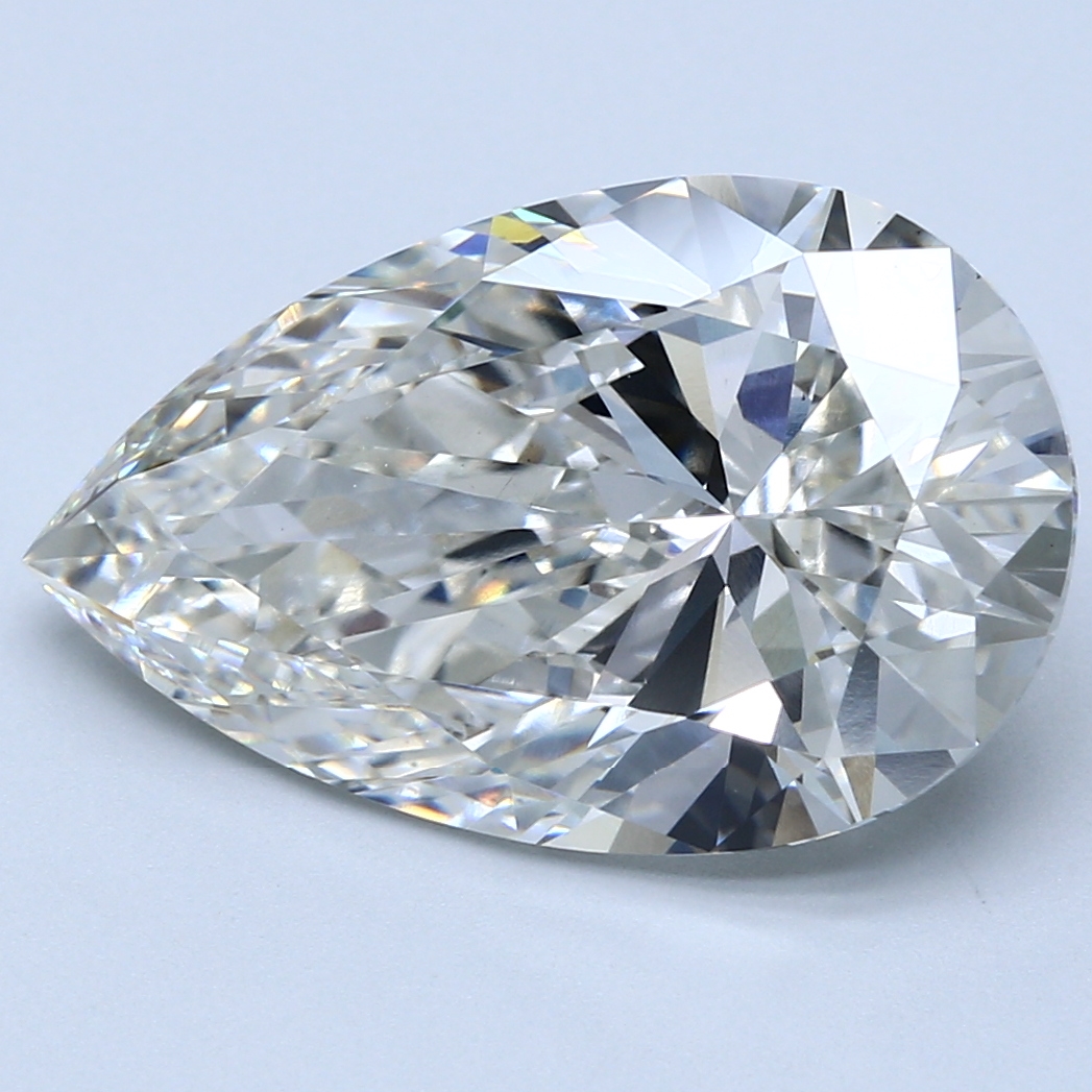 8.38ct Pear-Shaped Lab-Grown Diamond, G Color, VS1 Clarity