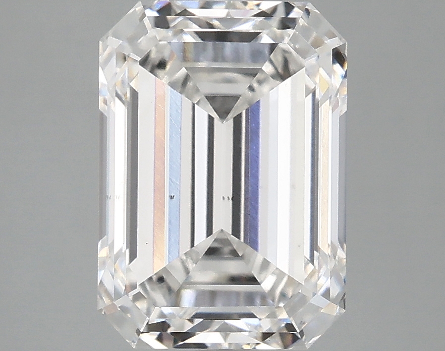 Lab-grown 3.88ct Emerald cut diamond, F color, VS2 clarity, IGI certified.