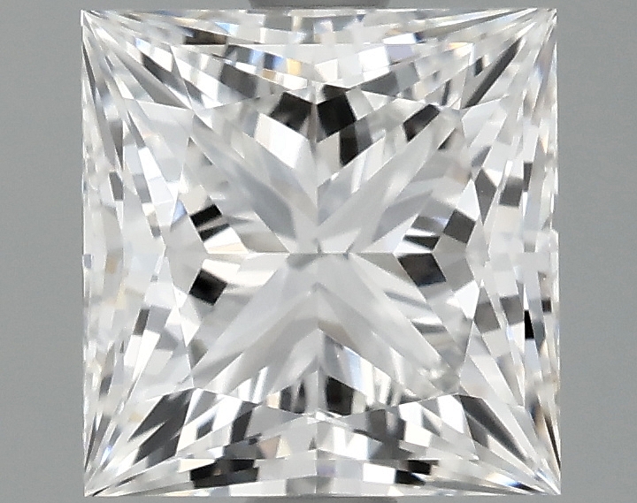 1.77ct Princess cut lab-grown diamond, D color, VVS2 clarity, measurements 6.71 X 6.61 X 4.66 mm