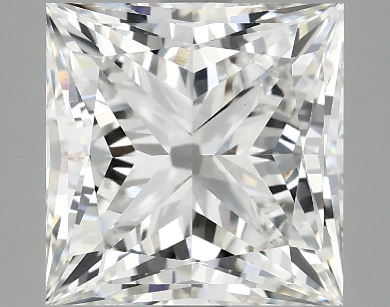 3.9ct Princess cut lab-grown diamond, F/VVS2, measurements: 8.64 X 8.52 X 5.96 mm
