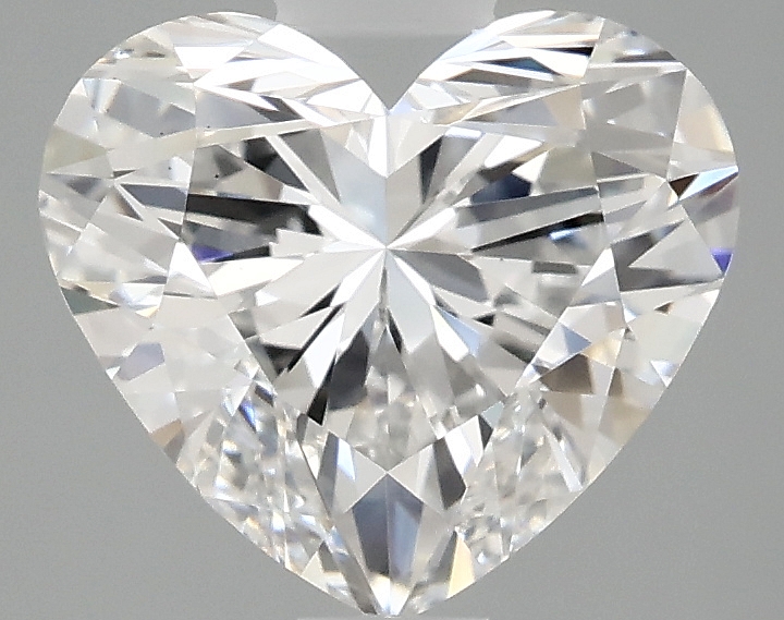 2.57ct lab-grown heart diamond, E color, VS2 clarity, 8.35mm ID