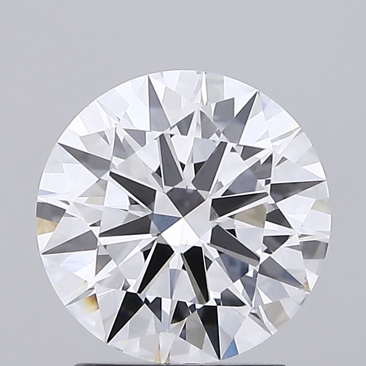 1.96ct round D/VVS2 lab-grown diamond, 8.11mm, IGI certified.