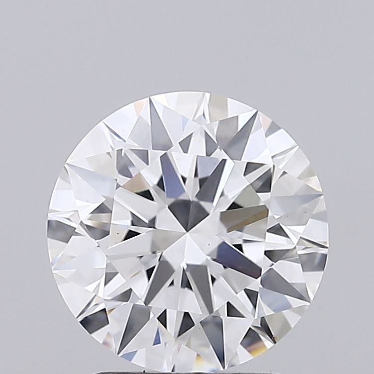 2.14ct round D/VVS2 lab-grown diamond, 8.25mm, IGI certified.
