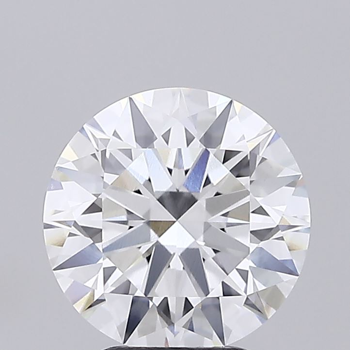 2.18ct round D/VVS2 lab-grown diamond, 8.31mm, IGI certified.