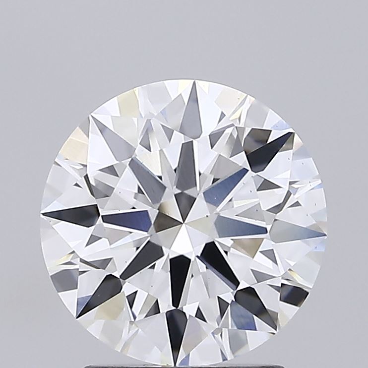 2.17ct round lab-grown diamond, D color, VS1 clarity, IGI certified.