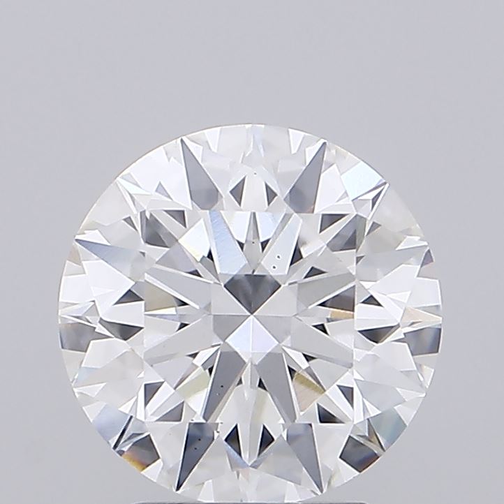 2.68ct round lab-grown diamond, D color, VS1 clarity, IGI certified.