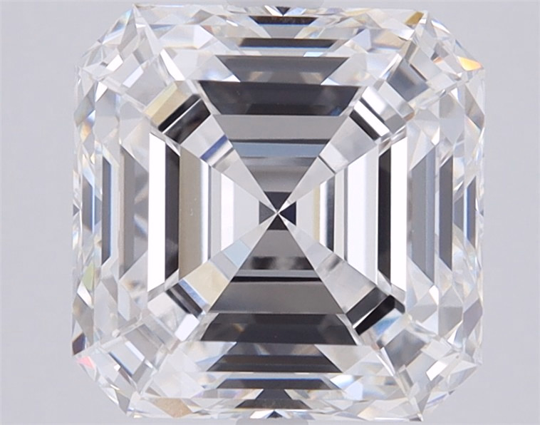 Lab-grown 2.58ct Asscher diamond, D/VVS2, 7.68mm ID