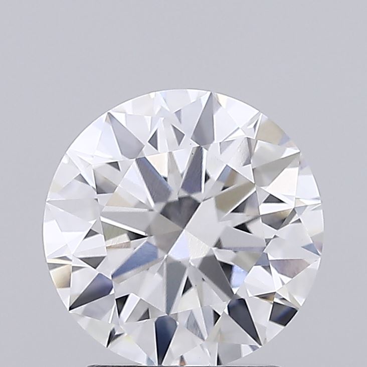 2.14ct round D/VVS2 lab-grown diamond, 8.24mm, IGI certified.