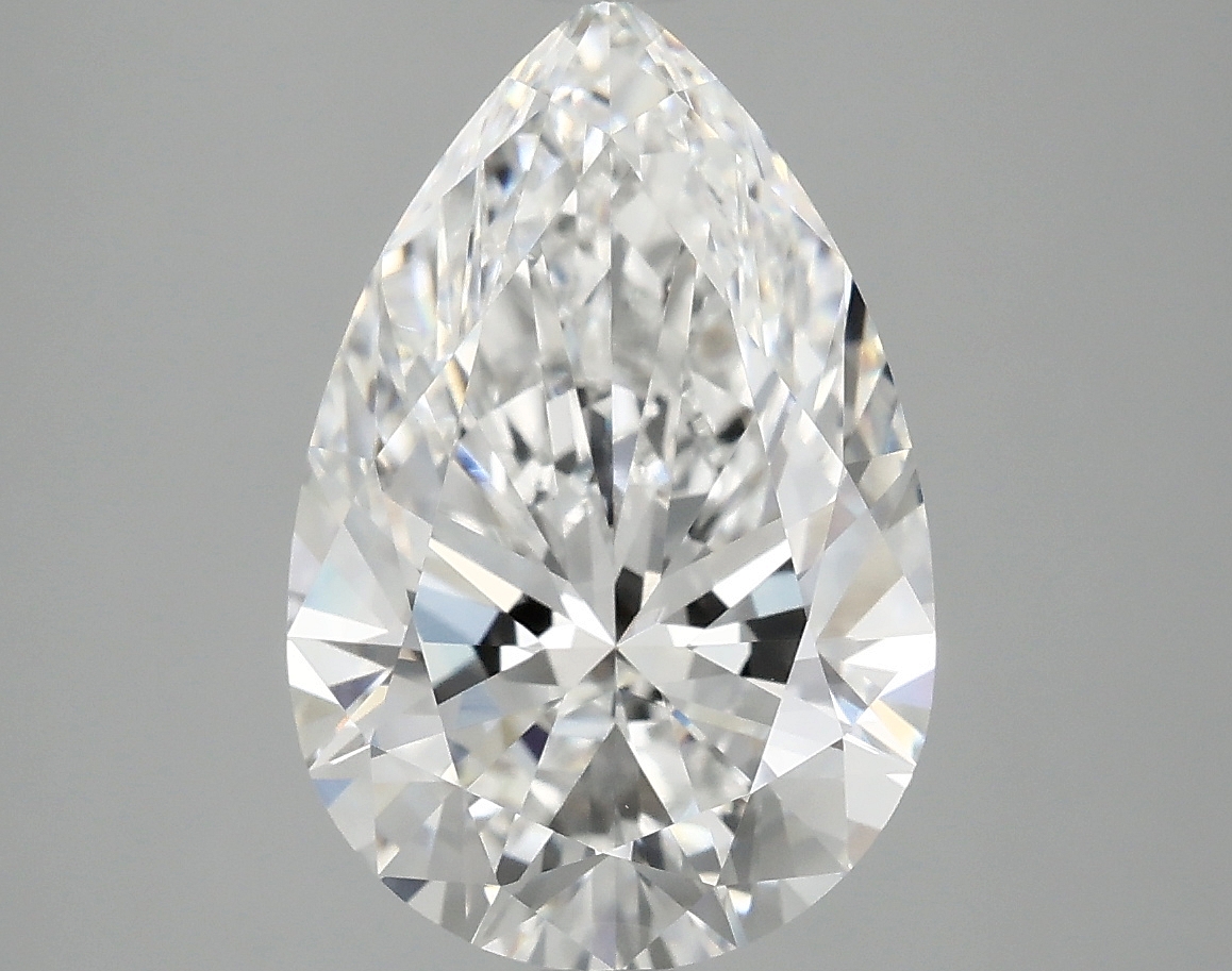 4.07ct pear cut lab-grown diamond, D color, VVS2 clarity, 13.70mm ID