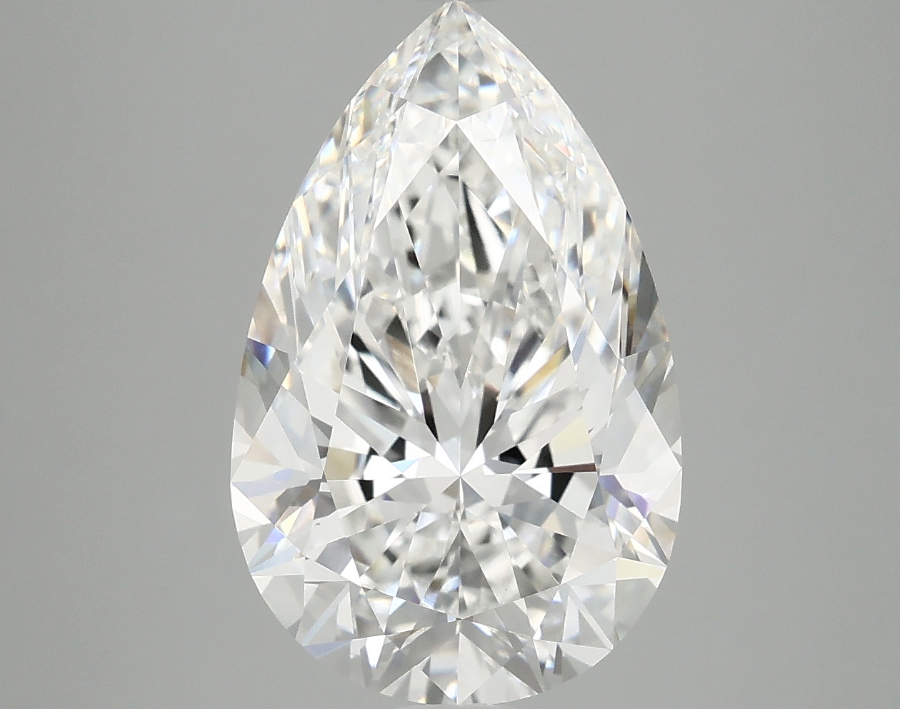 4.55ct Pear Cut Lab Grown Diamond, E Color, VVS2 Clarity, 14.18mm ID