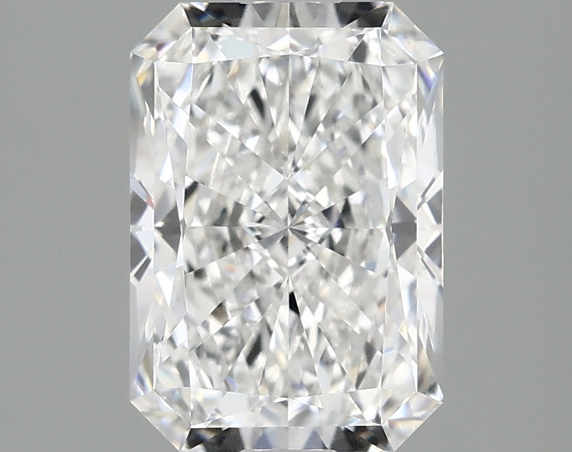 1.89 carat Radiant cut lab-grown diamond, D color, VVS2 clarity, 8.85 x 6.16 x 4.04 mm.