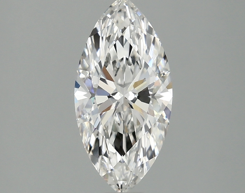 Lab-grown 1.34ct marquise diamond, F color, VVS1 clarity, IGI certified.