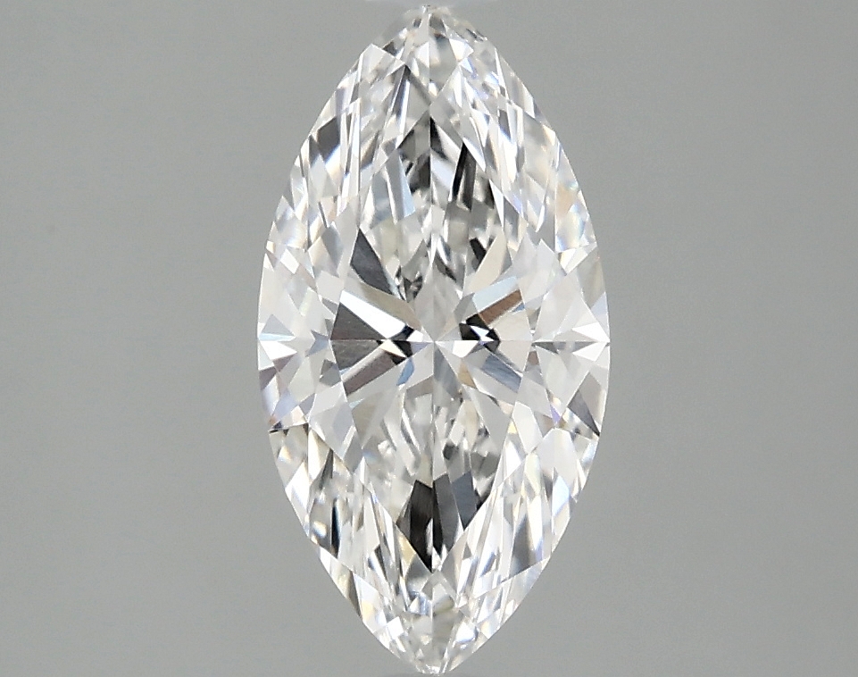 Lab-grown 1.38ct marquise diamond, E color, VVS1 clarity, 11.23 x 5.77 x 3.70mm.