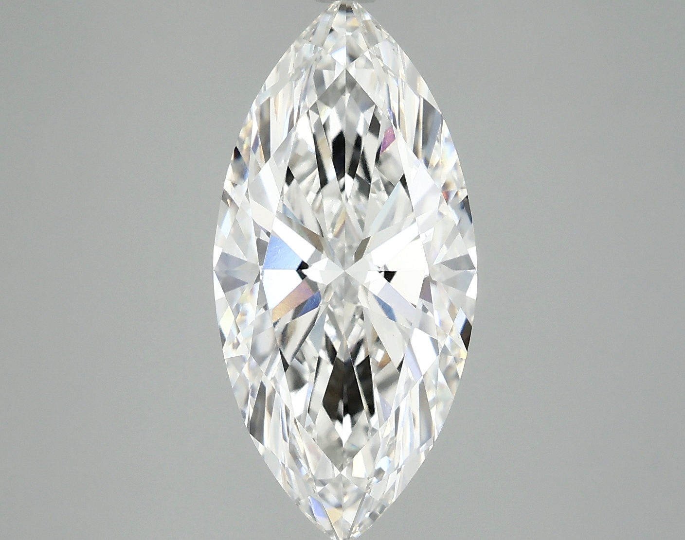 3.71ct lab-grown marquise diamond, F color, VVS2 clarity, 16.81x8.01mm measurements