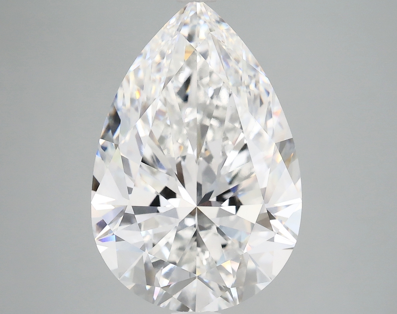 6.51ct pear-cut lab-grown diamond, E color, VVS2 clarity, 15.67mm ID