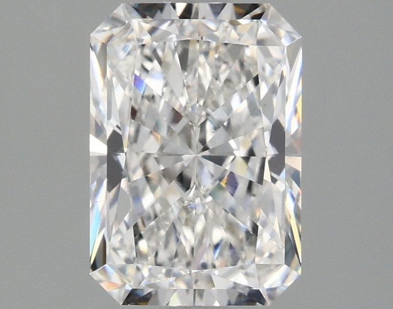 4.56ct Radiant cut lab-grown diamond, F color, VS2 clarity, measurements 12.01 X 8.23 X 5.43 mm
