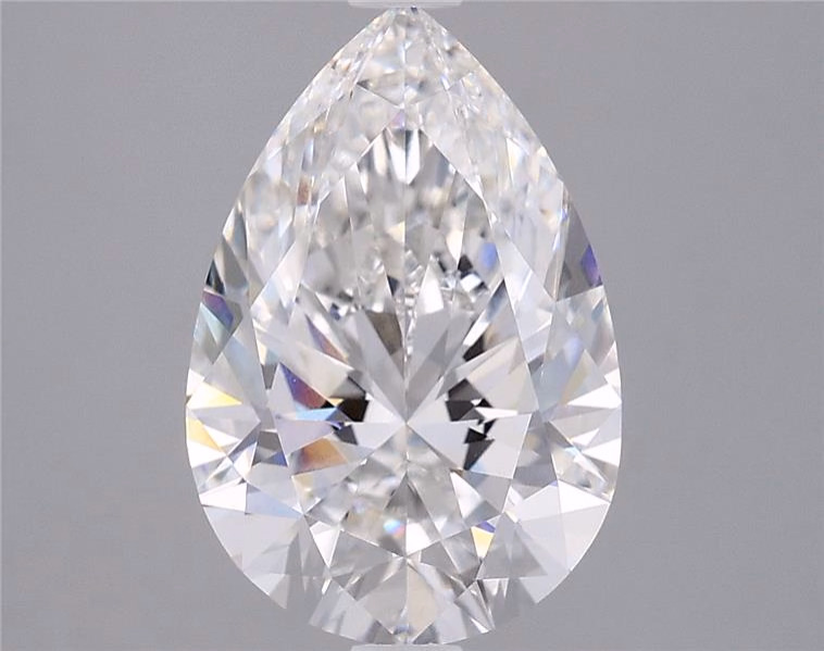 1.6ct pear-cut lab-grown diamond, D color, VVS1 clarity, 10.43mm ID