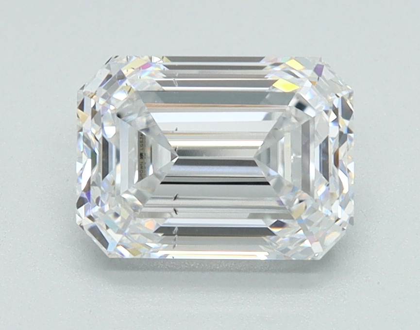 1.52ct Emerald Cut Lab Diamond, D Color, SI1 Clarity, 7.52mm ID