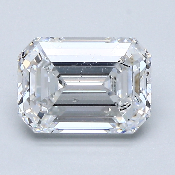 1.53ct Emerald Cut Lab-Grown Diamond, D Color, SI1 Clarity, 7.62mm ID